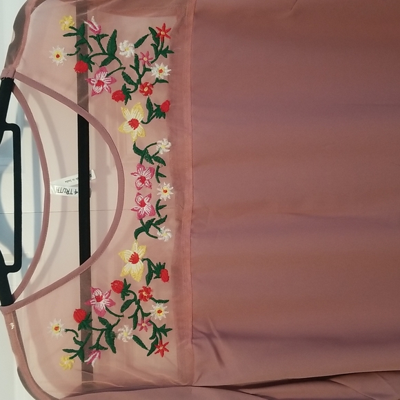 Live 4 Truth Mauve Pink Blouse with Mesh Floral Detail sz 3X - Picture 2 of 10